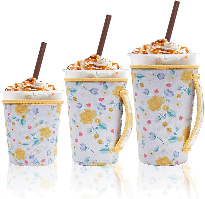 3-Piece Reusable Insulated Iced Coffee Sleeves Fits 16–32 oz cold drinks | iced by LLTDMEST