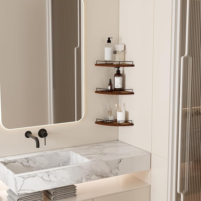 HORLIMER Floating Corner Shelf Wall Mount, Living Room - Image 5
