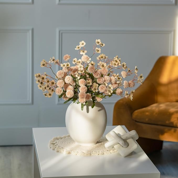 HyeFlora Faux Silk Pompon Mums Artificial Flowers - Image 7