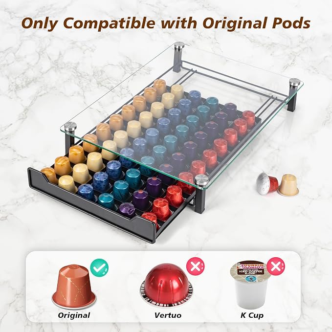 RECAPS Coffee Pod Holder Storage Small Pod Drawer Pods Holder Compatible - Image 4