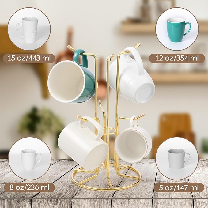 HULISEN Mug Holder for Large Cups, Mug Tree for Counter - Image 7