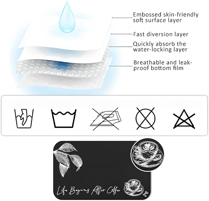 Coffee Mat - Fashion Absorbent Drying Mat Waterproof Protects Kitchen - Maker - Image 3