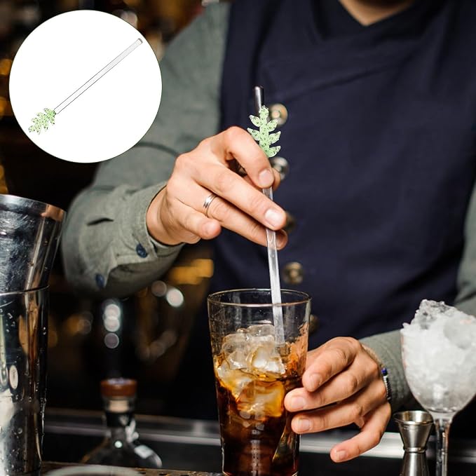 COHEALI Glass Cocktail Stirring Stick Long Handle Reusable Drink Stirrer Bar - Image 3