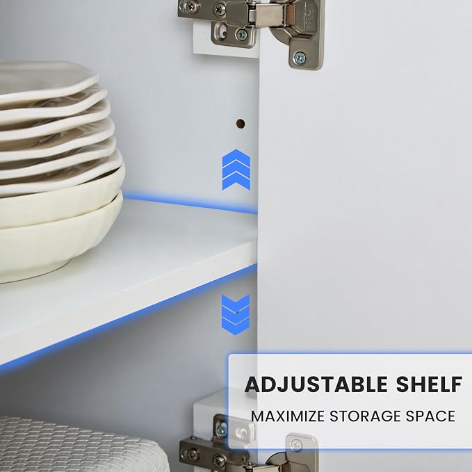 White Farmhouse Storage Cabinet - Image 4