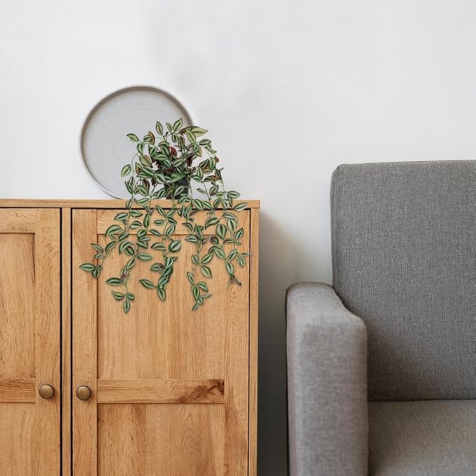 2 Pack Fake Hanging Plants for Shelf in Back Pot, Small Artificial Hanging Ivy - Image 6