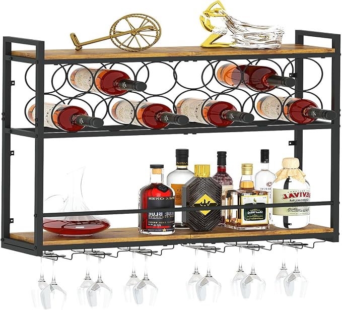 Dokser Wine Rack Wall Mounted Horizontal Bottle Holder, Wall Wine Rack by Dosker