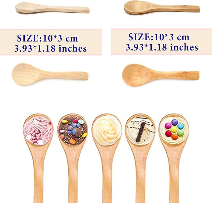 Small Wooden Spoons 50 PCS Mini Wooden Spoons - Image 2