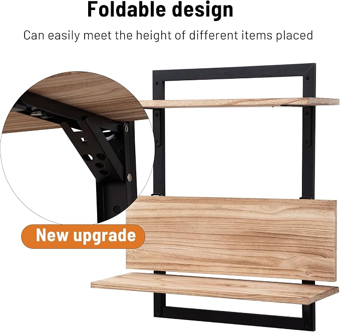 24-Inch Floating Shelves for Wall，3-Tier Wooden Wall Mounted Kitchen Shelves - Image 6