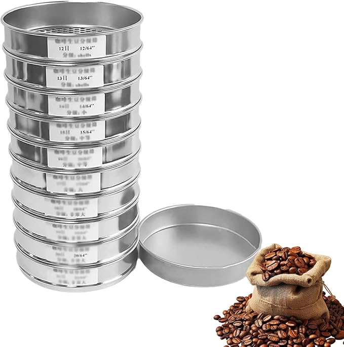 8 Inch Stainless Steel Round Sifter, 12‑21 Mesh Screen by Unknown