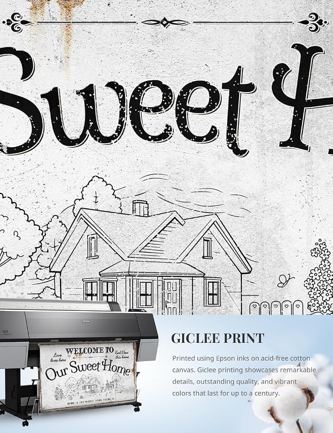IPIC - Our Sweet Home Vintage Family Sign, Large Farmhouse Style Canvas Wall Art - Image 6