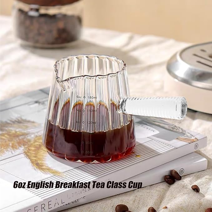 FANTESTICRYAN 6OZ Measuring Cup, Ribbed Borosilicate Glass Espresso Cup - Image 7