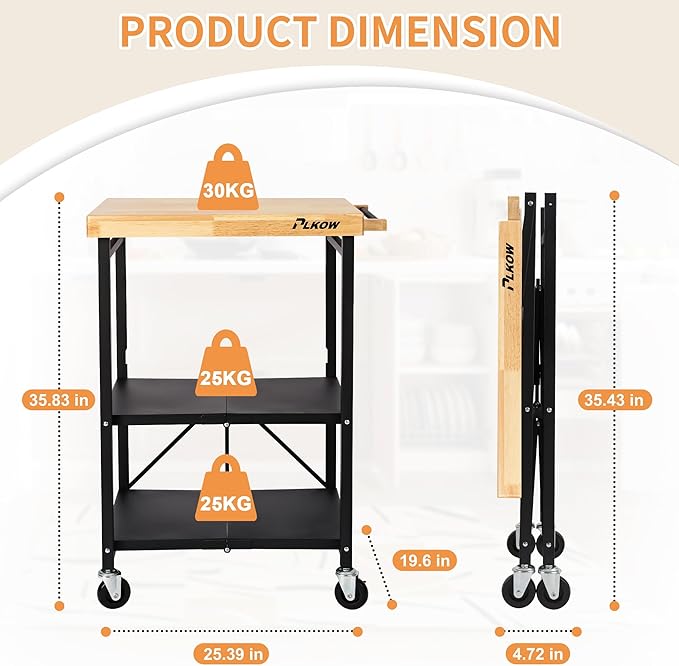PLKOW Foldable Kitchen Cart - Image 6