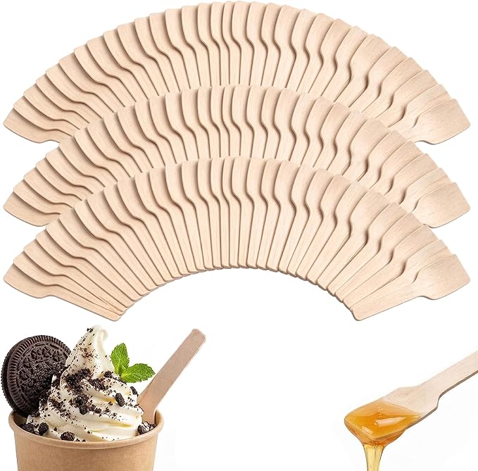 Bekith 400 Pcs Small Wooden Spoons, Mini Wooden Ice Cream Spoons, 2-3/4" by Bekith