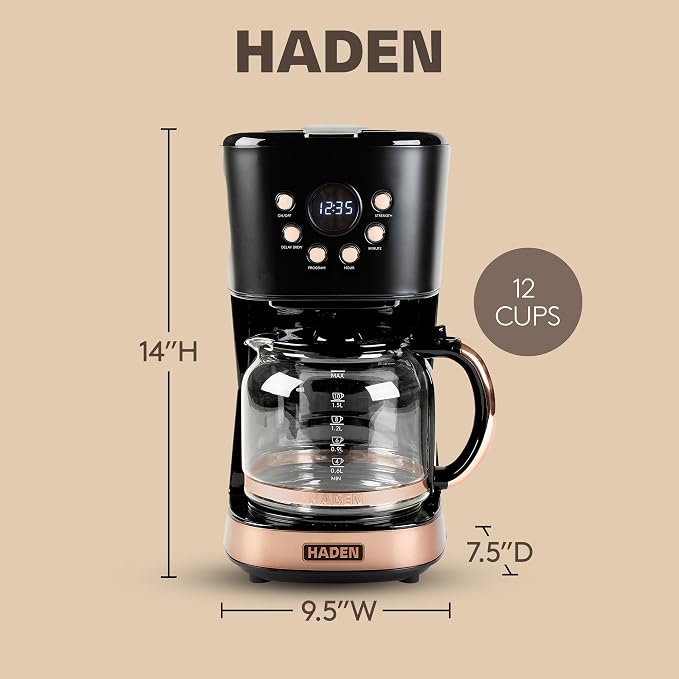 HADEN Coffee Machine, 12 Cup Programmable Drip Coffee Maker - Image 4
