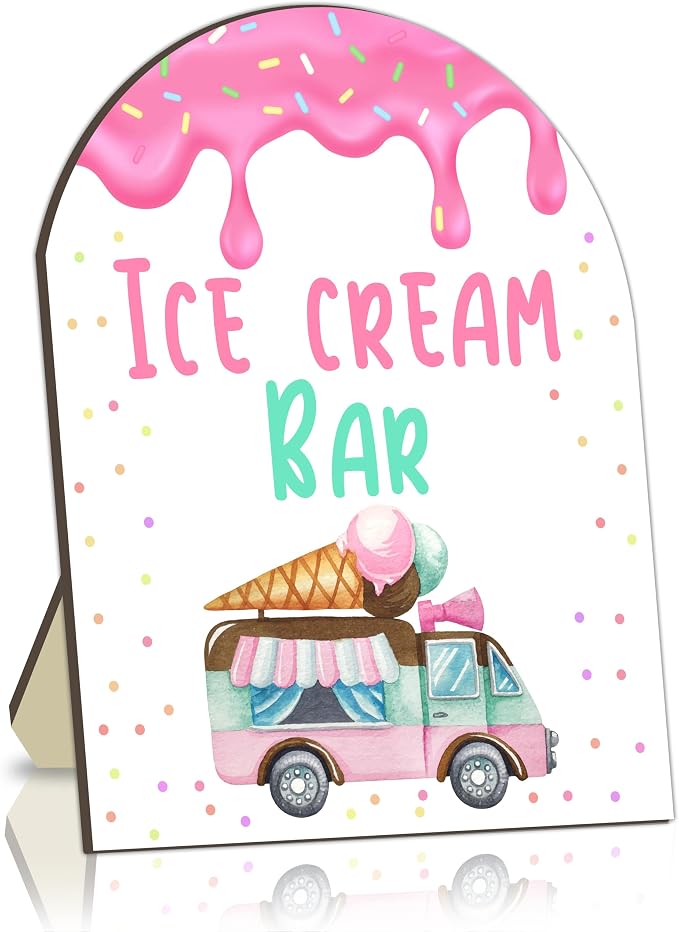 Ice Cream Bar Sign, Baby Shower Ice Cream Truck Welcome Signs, Baby Shower by Unknown