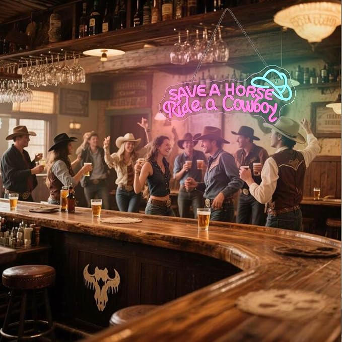 Save A Horse Ride A Cowboy Neon sign Led Signs - Image 2