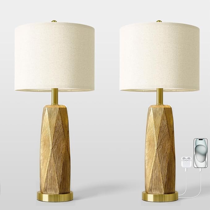 BOBOMOMO 27.5" Gold Table Lamps Set of 2 - Image 7