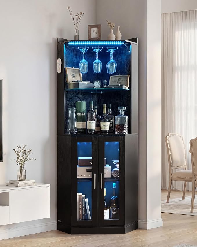 VEVOR Corner Wine Cabinet, Bar Cabinet - Image 7