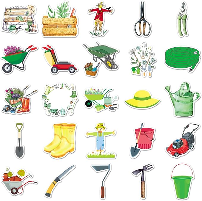 51Pcs Gardening Tools Stickers, Waterproof Vinyl Cute Garden Decals - Image 4