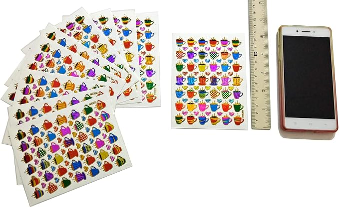 Coffee Tea Cup Waterproof Self-Adhesive Metallic Foil Decorative Scrapbook - Image 2