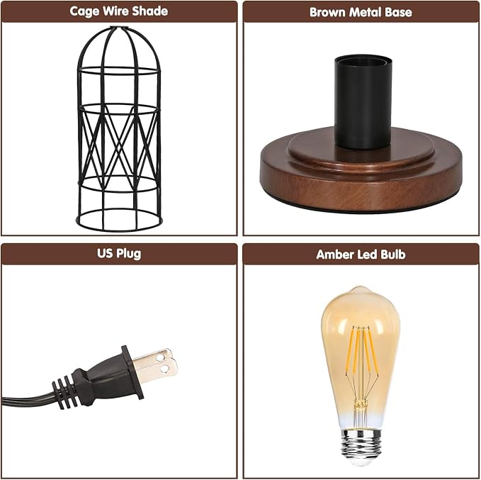 Touch Control Table Lamp, Industrial Bedside Lamp - Image 6