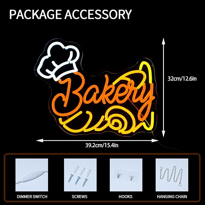 Bakery Neon Sign for Business Decor Dimmable Cake Led Lights Signs Bread Neon - Image 3