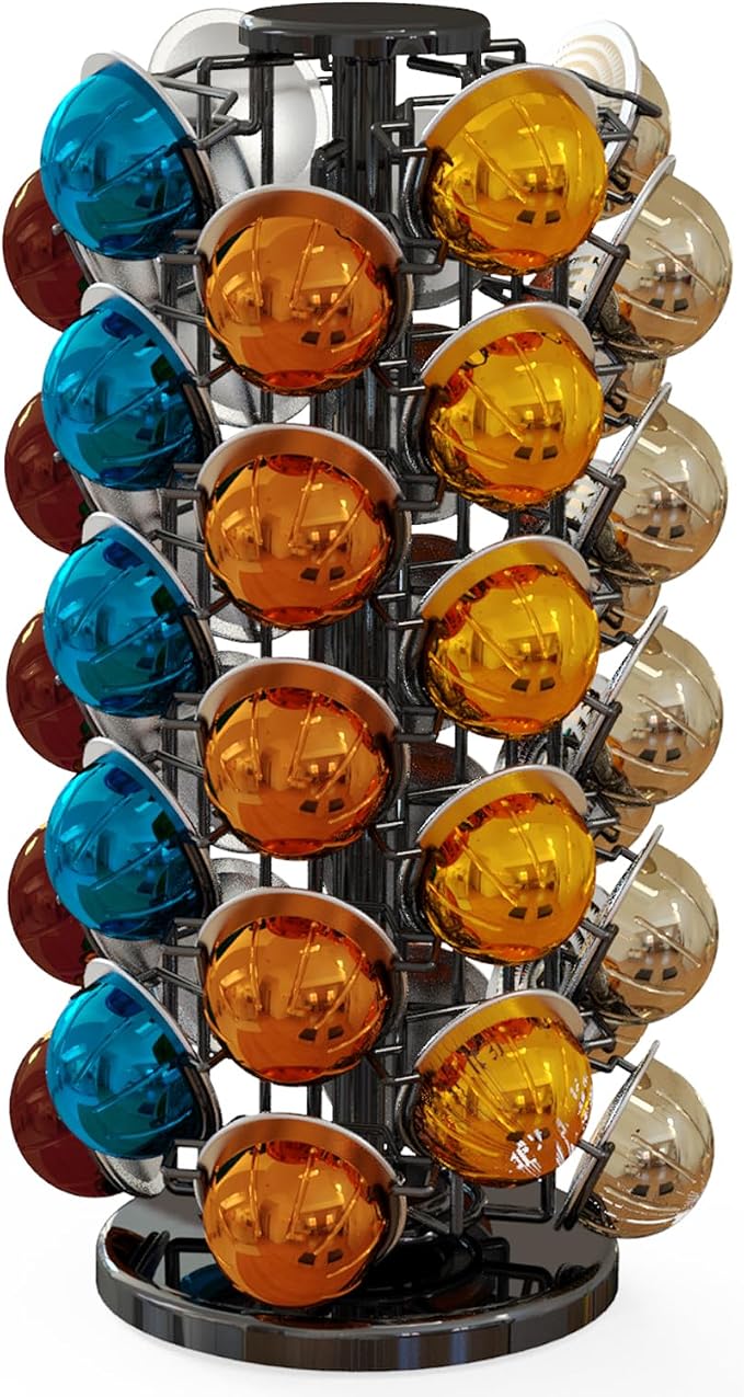 BLACKSMITH FAMILY Coffee Pods Holder Organizer, 360 Degrees Revolving Pod by BLACKSMITHFAMILY