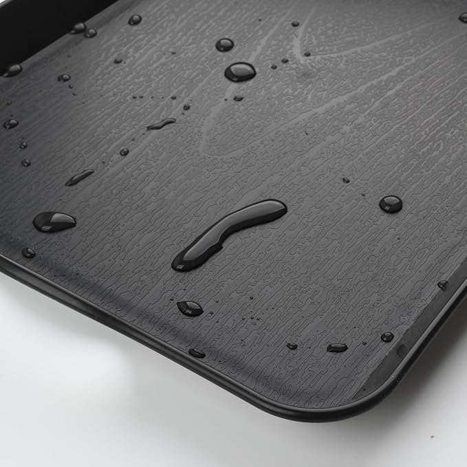 Black Serving Trays with Handles, 16 x 11 inch Rectangular Non Skid - Image 4