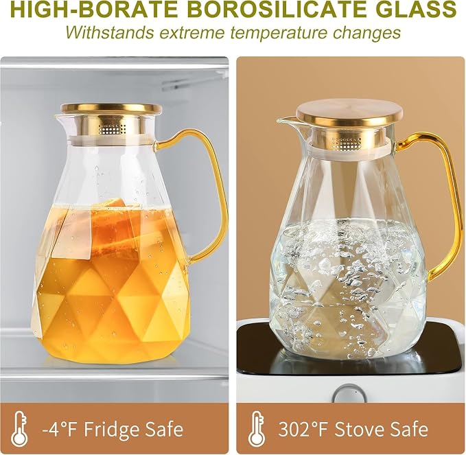 Glass Pitcher, 2.2 Liter Water Pitcher - Image 9