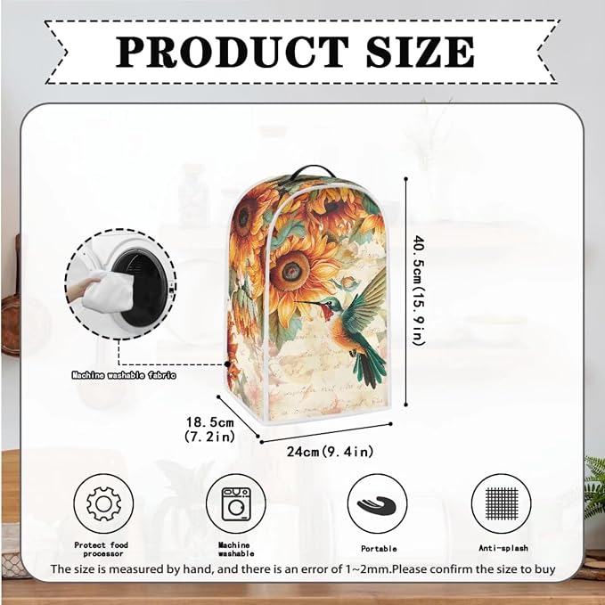 doginthehole 4 Slice Toaster Cover Kitchen Blender Cover Vintage Sunflowers - Image 4
