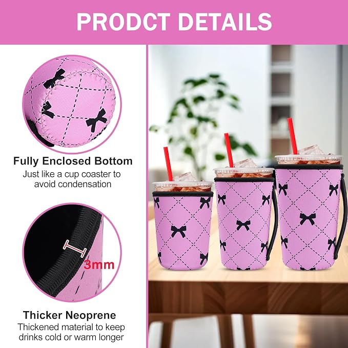 3 Pack Reusable Iced Coffee Protective Sleeves Cup Insulator Neoprene Coffee - Image 6
