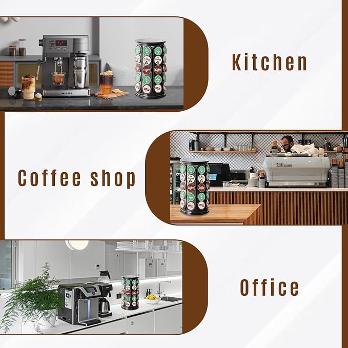 K Cup Holder, Coffee Pod Storage Carousel Holder Organizer Compatible - Image 6