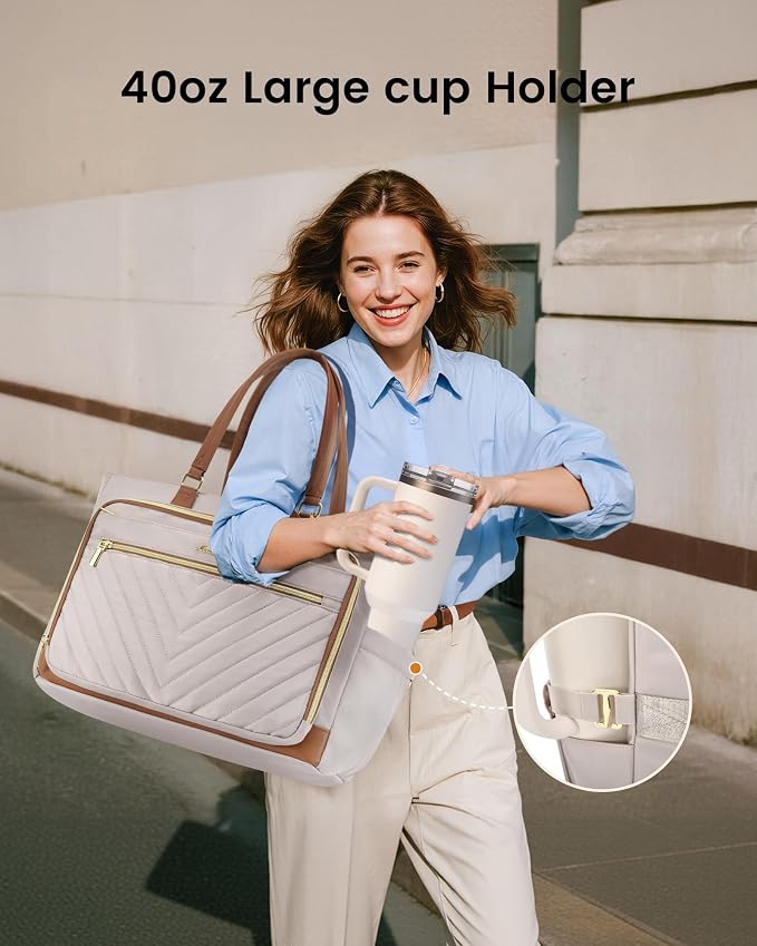 LOVEVOOK 17 Inch Laptop Teacher Tote Bag - Image 3