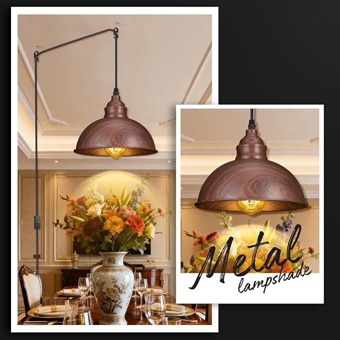 Plug in Pendant Light, 15FT Hanging Lights, On/Off Switch, Industrial Pendant - Image 4