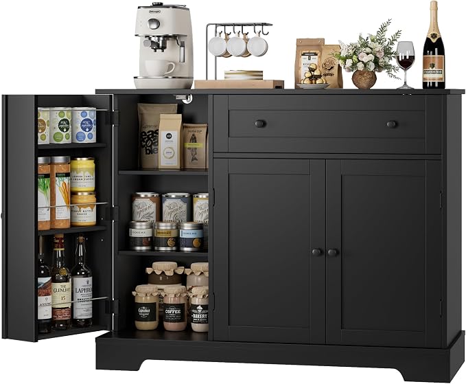 HOSTACK Buffet Cabinet with Storage, Modern Sideboard Buffet with Doors by HOSTACK