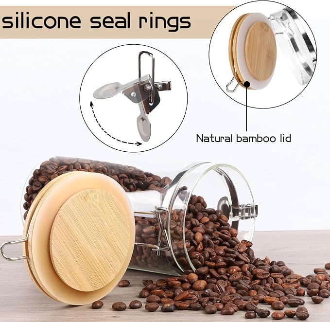 3 x 54 oz Glass Coffee Bean Storage Container - Image 4