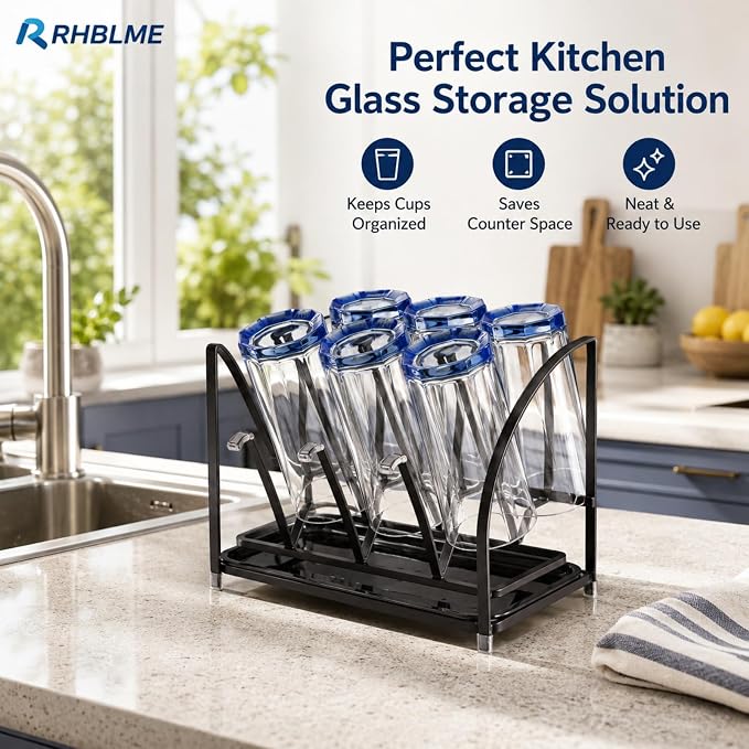 RHBLME 2 Packs Glass Drying Rack, Vertical Bottle Drying Rack Glass Bottle - Image 4