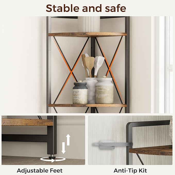 5 Tier Corner Shelf Stand, Metal Corner Shelf, Plant Stand Display Shelf - Image 4