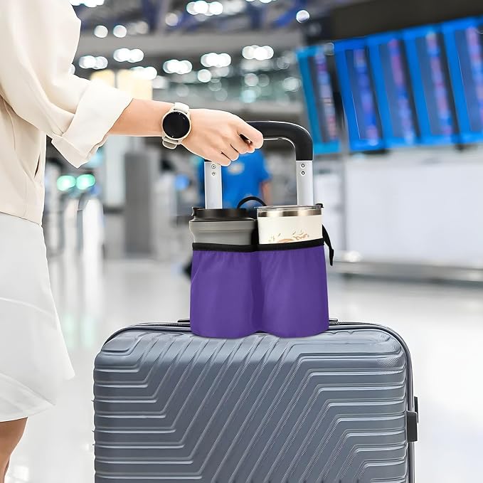 DOMIKING Dark Purple Travel Luggage Cup Holder - Image 5