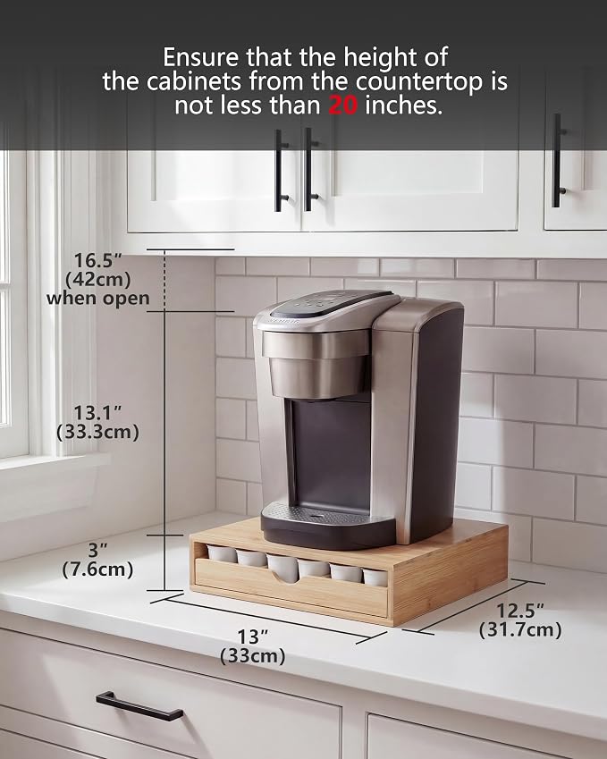 Bamboo Coffee Pod Drawer Organizer Compatible - Image 2