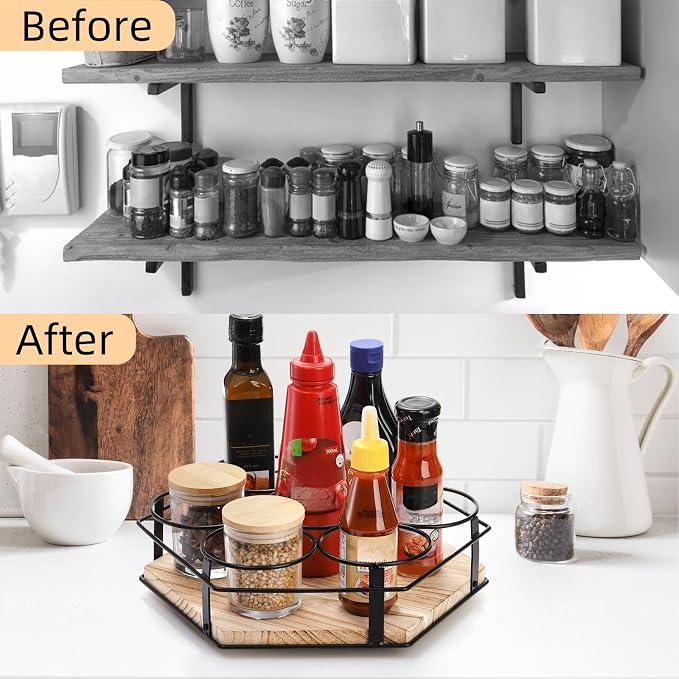 Cididu Rotating Coffee Syrup Organizer 7 Bottles, Coffee Syrup Rack Stand - Image 7