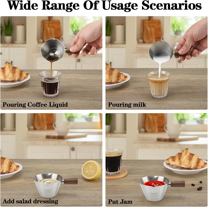 Mongdio Espresso Measuring Cup, Stainless Steel Espresso Shot Cups - Image 2