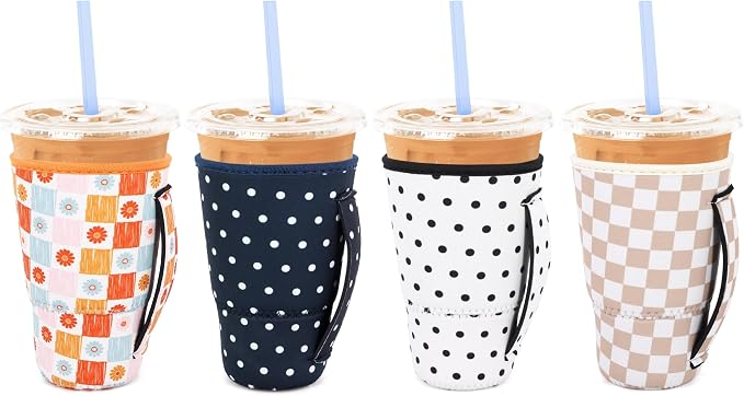 4 Pack Neoprene Cup Sleeves by Snowso