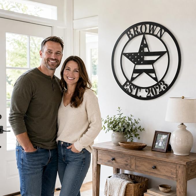 Personalized Texas Star Family Name Sign, Metal Star, Texas Home Decor - Image 2