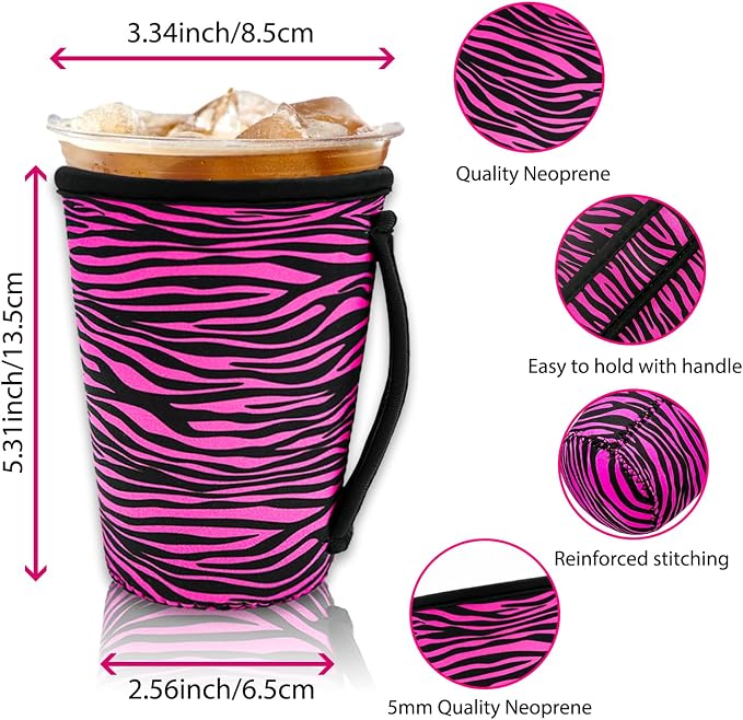 4 Pack Iced Coffee Sleeve, reusable Neoprene Cup Sleeves Suitable - Image 4