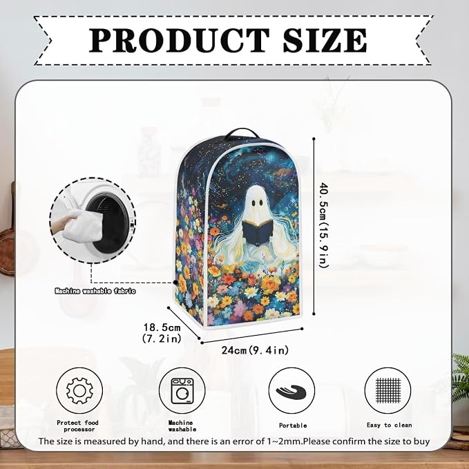 Floral Ghost Book Blender Dust Cover, Anti Fingerprint Polyester Stand Mixer or - Image 6