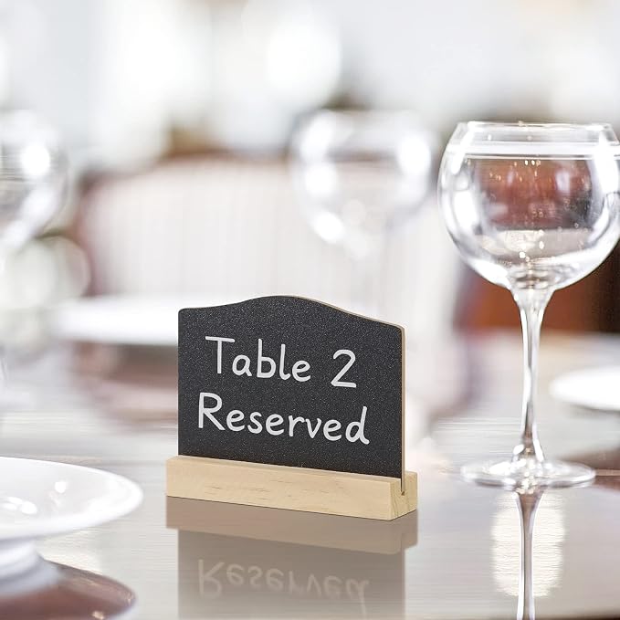 Mini Chalkboard Signs with Stand, 16 Pack Reusable Wooden Tabletop Chalkboard 4 - Image 6
