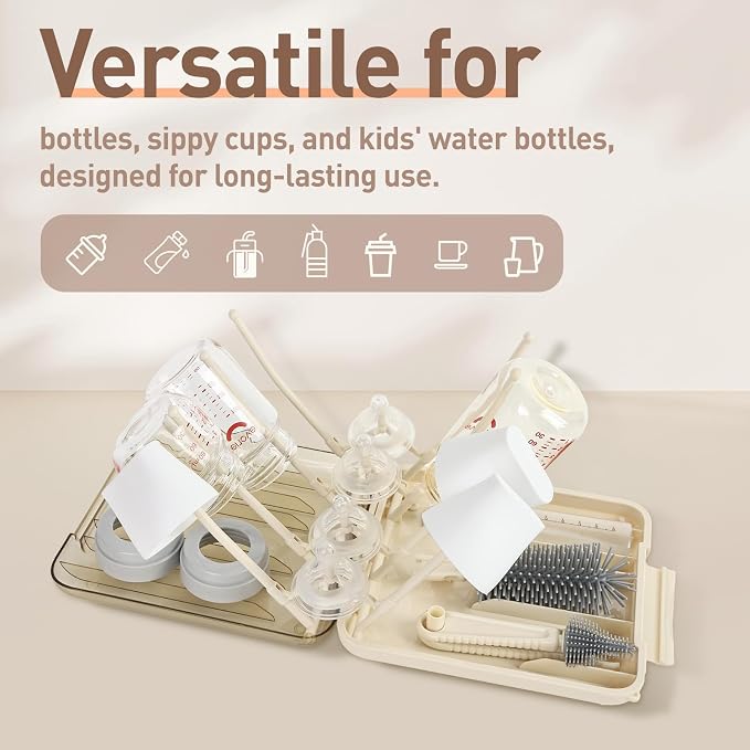 Baby Bottle Brush Set, 6-in-1 Travel Bottle Cleaner Kit - Image 5