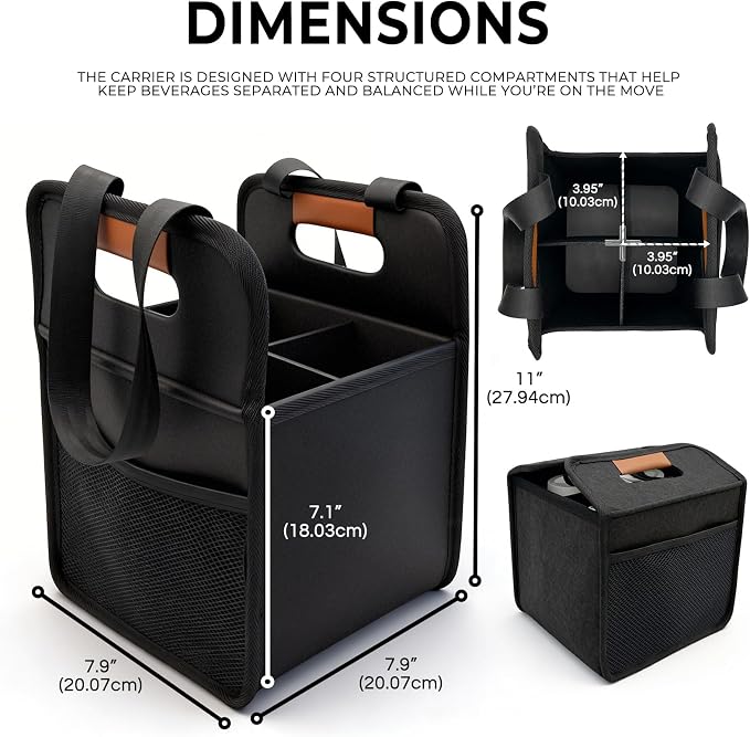 Foldable 4 Cup Drink Carrier - Image 2