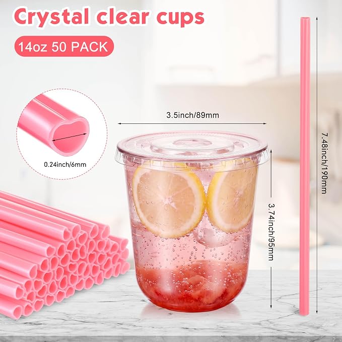 Ziliny 50 Sets Clear Plastic Cups - Image 4
